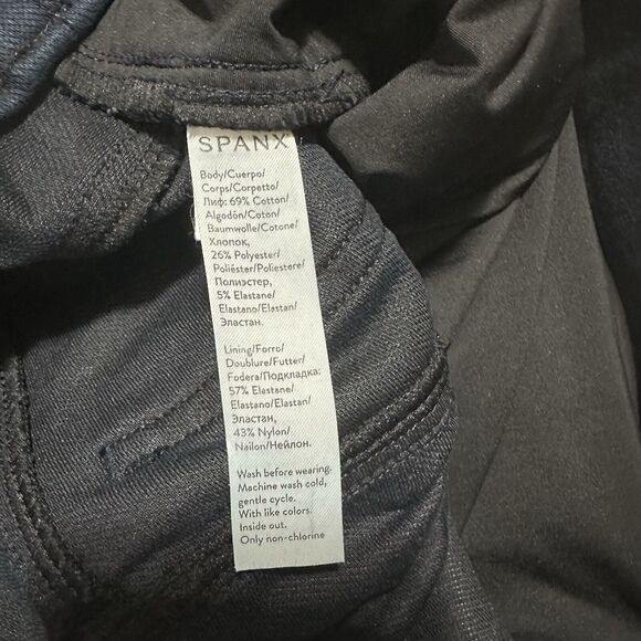 SPANX Jean-Ish Ankle Leggings Pull On Size M Blue Denim Stretch Jeggings EUC - Picture 8 of 14